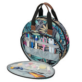 Geantă nouă de ață de broderie cu frunze de arțar, geantă rotundă brodata, cerc, culoare albastră, geantă de tricotat, accesorii de cusut 2021