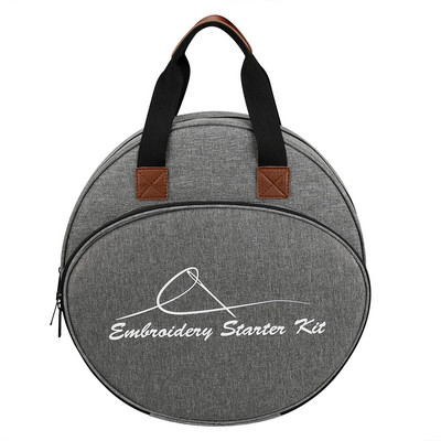 Geantă nouă de ață de broderie cu frunze de arțar, geantă rotundă brodata, cerc, culoare albastră, geantă de tricotat, accesorii de cusut 2021