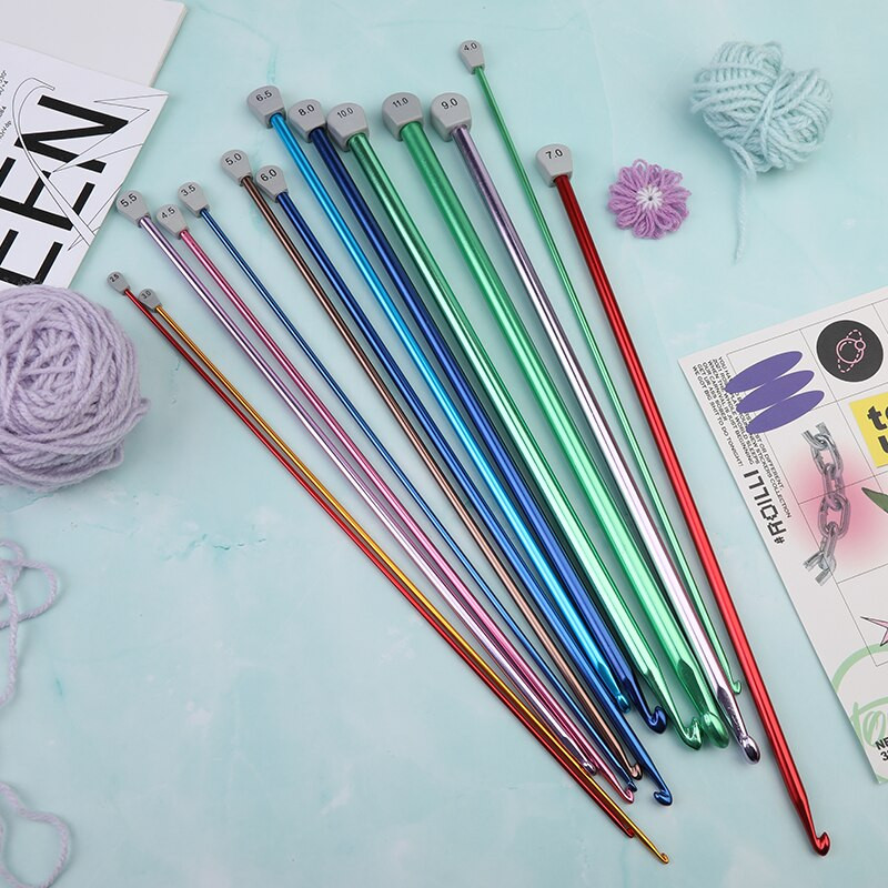 RORGETO 35 cm heegelnõelad mitmevärvilisest alumiiniumist Tuneesia Afganistani majapidamises käsitsi valmistatud kudumisvardad DIY käsitöötööriistad 2,5–11 mm