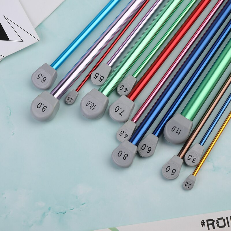 RORGETO 35 cm heegelnõelad mitmevärvilisest alumiiniumist Tuneesia Afganistani majapidamises käsitsi valmistatud kudumisvardad DIY käsitöötööriistad 2,5–11 mm