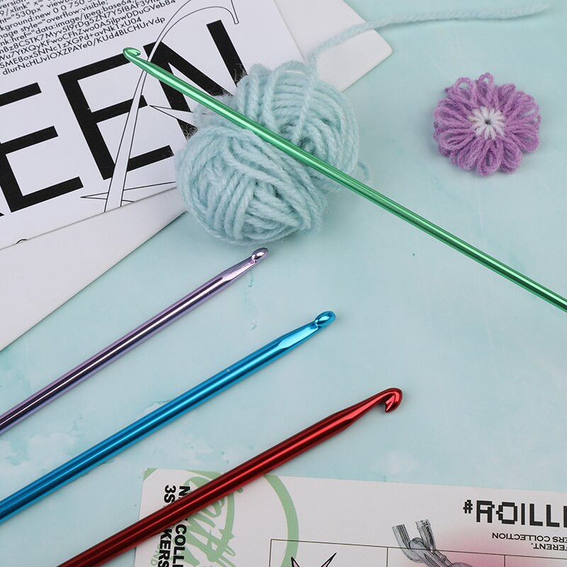 RORGETO 35 cm heegelnõelad mitmevärvilisest alumiiniumist Tuneesia Afganistani majapidamises käsitsi valmistatud kudumisvardad DIY käsitöötööriistad 2,5–11 mm