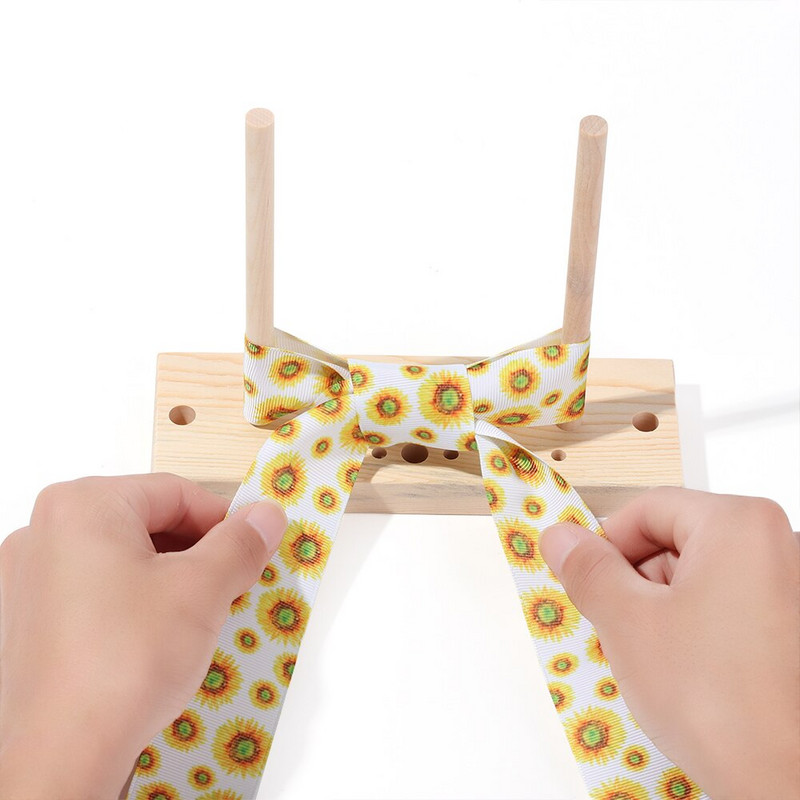 1 set 5 u 1 višenamjenski alat za izradu lukova od tvrdog drva Uređaj za izradu mašnica Pakiranje darova satenskih vijenaca Alat za izradu lukova DIY Rukotvorine s vrpcama