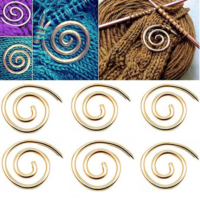 6Pcs Spiralni kabel Igla za pletenje Savijene igle za tapiserije Kružna spiralna igla za šivanje pletilja Nakit