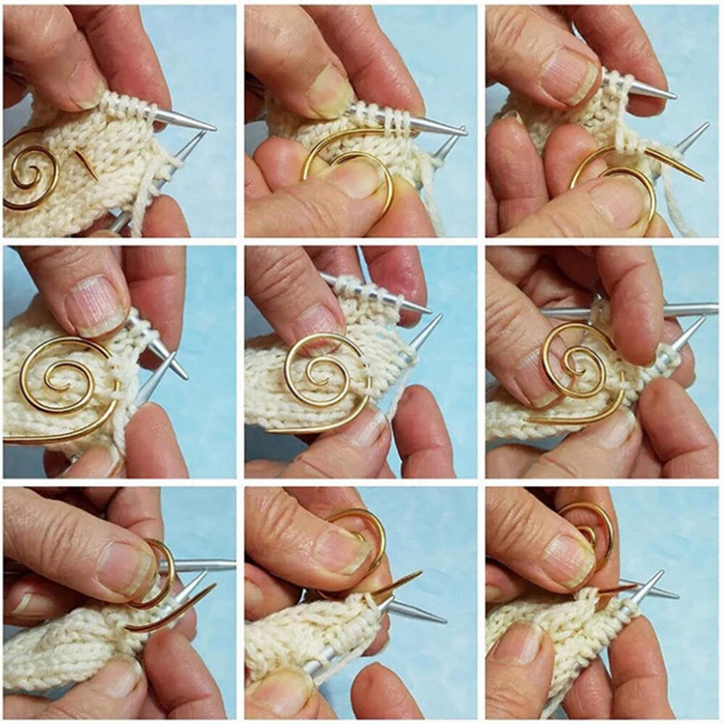 6Pcs Spiralni kabel Igla za pletenje Savijene igle za tapiserije Kružna spiralna igla za šivanje pletilja Nakit