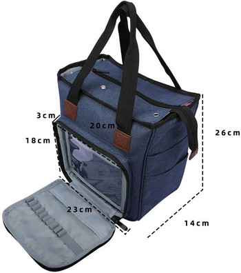 Φορητή τσάντα πλεξίματος Μάλλινες κροσέ γάντζοι νήματα νήμα αποθήκευσης τσάντα βελόνες ραπτικής οργάνωση Αξεσουάρ ραπτικής δώρο αποθήκευσης