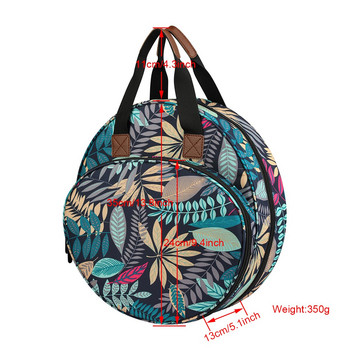 Нова чанта за съхранение на конец за бродерия с кръгла чанта с бродирани кръгове от кленови листа Син цвят Чанта за плетене Аксесоари за шиене