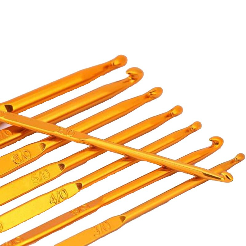 8 τεμ. Λαβή βελονάκι Χρυσά αλουμίνια με διπλό άκρο Πλεκτομηχανές Σετ βελόνες πλεξίματος Weave Craft βελονάκι αξεσουάρ