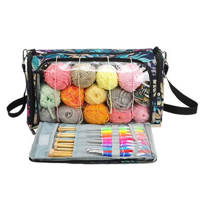 Τσάντα πλεξίματος Νήματα Tote Organizer Crochet Τσάντα Tote για Νήματα αποθήκευση Νήματα Tote αποθήκευσης με τρύπες για βελόνες πλεξίματος Βελονάκι