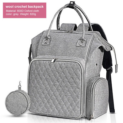 Suure mahutavusega seljakott, reisikott, kaasaskantav kudumisharrastaja korraldaja lõnga heegeldamisriistade, aasvarraste ja muude esemete jaoks