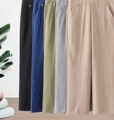 Pantaloni casual dama model drept cu element metalic si buzunare