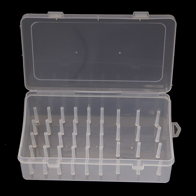 Õmblusniidikast 42 pooliga Suure mahutavusega käsitöö hoiupoolid Korralduskohver Tühjad poolid Organisaator kandikute pulgaga