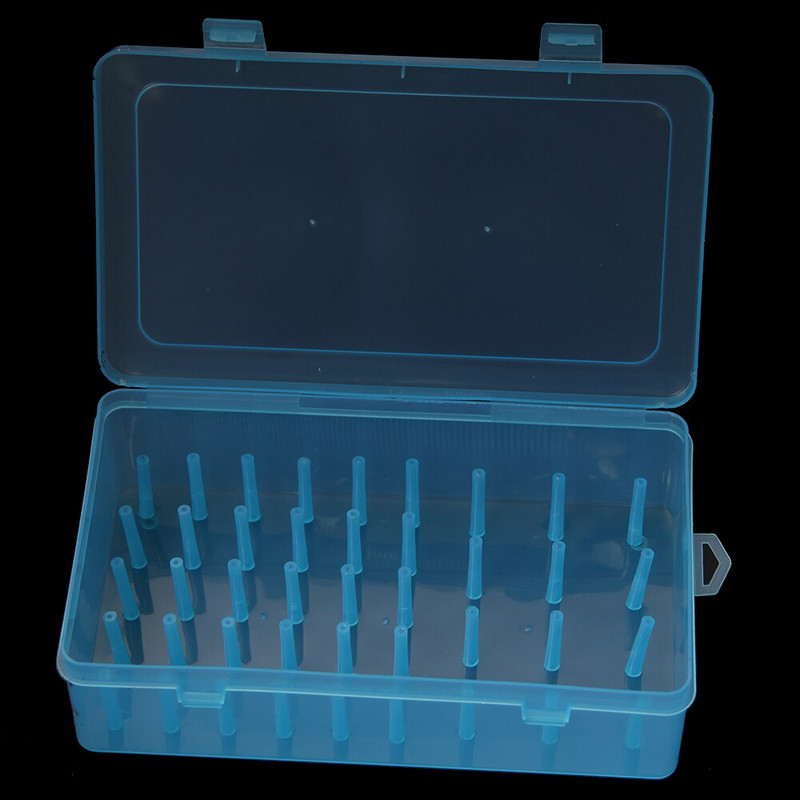 Õmblusniidikast 42 pooliga Suure mahutavusega käsitöö hoiupoolid Korralduskohver Tühjad poolid Organisaator kandikute pulgaga