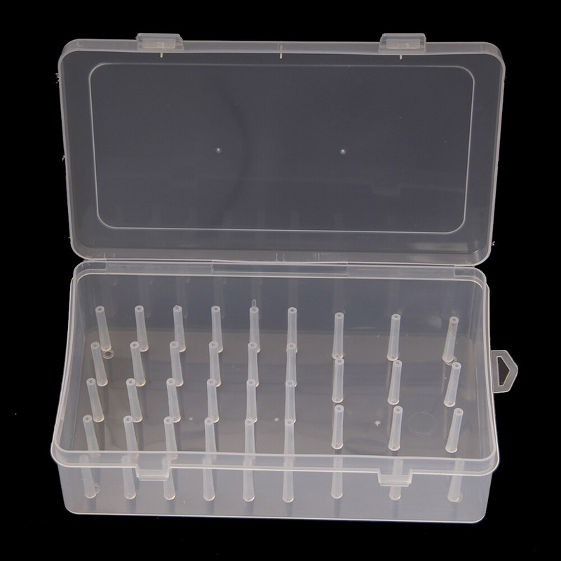 Õmblusniidikast 42 pooliga Suure mahutavusega käsitöö hoiupoolid Korralduskohver Tühjad poolid Organisaator kandikute pulgaga