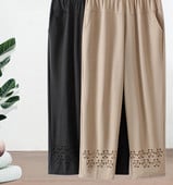 Μοντέρνο γυναικείο φαρδύ παντελόνι με ελαστική μέση και τσέπη