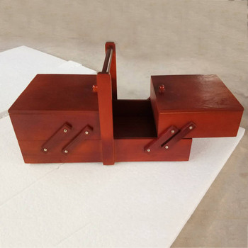 1 τμχ Φορητό ξύλινο κιτ ραπτικής Κουτί αποθήκευσης κοσμημάτων Ψαλίδι κιτ ραφής Ράψτε καλάθι καλλυντικών θήκη Organizer Home Μασίφ ξύλο