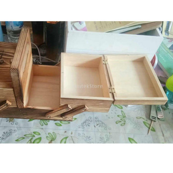 1 τμχ Φορητό ξύλινο κιτ ραπτικής Κουτί αποθήκευσης κοσμημάτων Ψαλίδι κιτ ραφής Ράψτε καλάθι καλλυντικών θήκη Organizer Home Μασίφ ξύλο