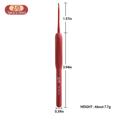 1 τεμάχιο εργονομικά βελονάκια με μαλακή λαβή Κόκκινο χρώμα Βελόνες αλουμινίου DIY 2,0-6,0 mm Βελόνες πλεξίματος Γυναικείο δώρο
