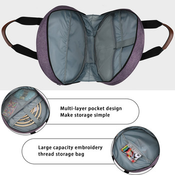 Τσάντα με νήμα Κεντήματος Τσάντα από σφένδαμο Στρογγυλή τσάντα κεντήματος Μπλε πλεκτή τσάντα για ράψιμο Αξεσουάρ ραπτικής πλεκτής κεντητικής προμήθειες Τσάντα αποθήκευσης