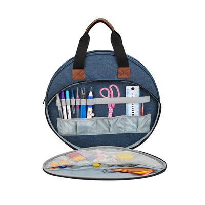 Τσάντα με νήμα Κεντήματος Τσάντα από σφένδαμο Στρογγυλή τσάντα κεντήματος Μπλε πλεκτή τσάντα για ράψιμο Αξεσουάρ ραπτικής πλεκτής κεντητικής προμήθειες Τσάντα αποθήκευσης