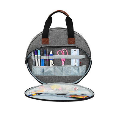 Τσάντα με νήμα Κεντήματος Τσάντα από σφένδαμο Στρογγυλή τσάντα κεντήματος Μπλε πλεκτή τσάντα για ράψιμο Αξεσουάρ ραπτικής πλεκτής κεντητικής προμήθειες Τσάντα αποθήκευσης