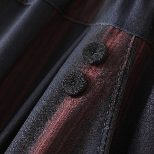 Γυναικείο ριγέ παντελόνι με ελαστική μέση - τριών χρωμάτων