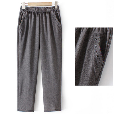 Casual γυναικείο παντελόνι με ελαστική μέση και τσέπη