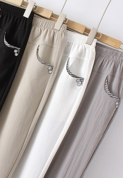 Pantaloni de dama cu elastic si buzunar