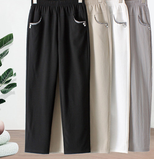 Pantaloni de dama cu elastic si buzunar