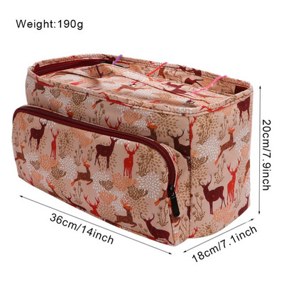 600D Oxford Cloth εκτύπωσης Μάλλινες κροσέ γάντζοι αποθήκευσης τσάντα τσάντα βελόνες πλεξίματος Κλωστή ραπτικής θήκης για νήματα