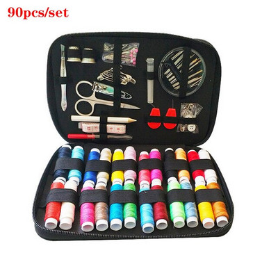 128 τμχ Σετ ραπτικής πλεξίματος Φορητό κουτί ραπτικής ταξιδιού Βελόνα με κλωστή Ραφή κέντημα Κιτ ραπτικής χειροτεχνίας Organizer Σετ ραπτικής