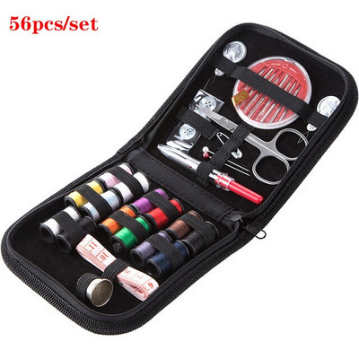 128 τμχ Σετ ραπτικής πλεξίματος Φορητό κουτί ραπτικής ταξιδιού Βελόνα με κλωστή Ραφή κέντημα Κιτ ραπτικής χειροτεχνίας Organizer Σετ ραπτικής