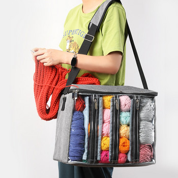 Модна многофункционална чанта за рамо с голям капацитет Аксесоари за шевни инструменти Чанта за съхранение Вълнена чанта Органайзер за пътуване Чанта за съхранение