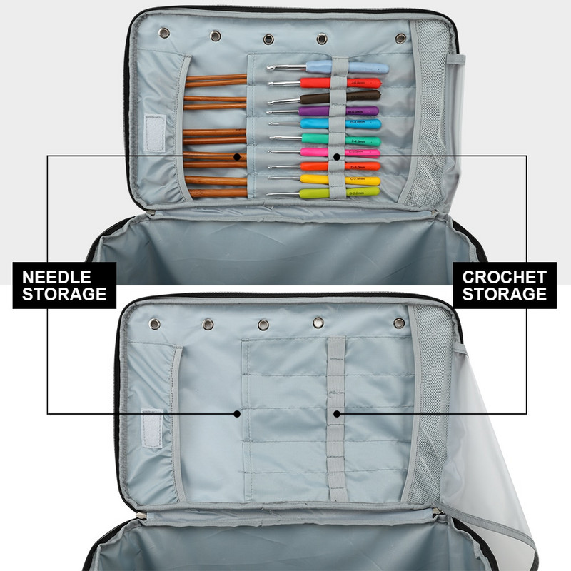 Fashion Μεγάλης χωρητικότητας Πολυλειτουργική Τσάντα ώμου Αξεσουάρ Εργαλείο ραψίματος Τσάντα αποθήκευσης Τσάντα Μάλλινη Τσάντα οργάνωσης ταξιδιού Τσάντα αποθήκευσης