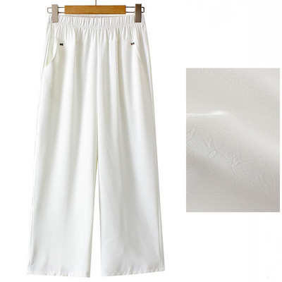 Καθαρό γυναικείο παντελόνι - φαρδύ μοντέλο με τσέπη