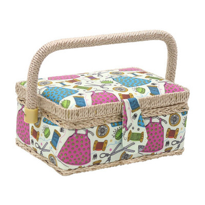 Sewing Organizer Box Κλωστή Κουτί ραψίματος Κουτί αποθήκευσης βελόνας και κλωστής αποθήκευσης εργαλείων Καλάθι αποθήκευσης υφασμάτινο κουτί ραπτικής