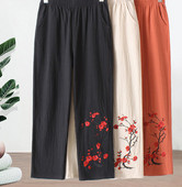 Ležerne ženske hlače - s vezom