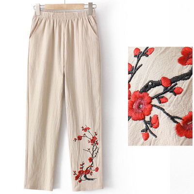 Ležerne ženske hlače - s vezom