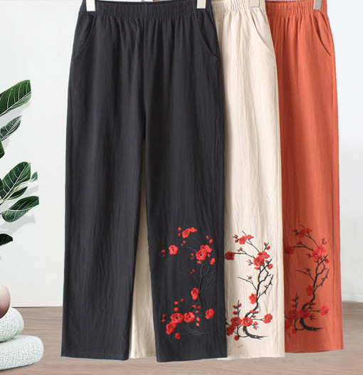 Ležerne ženske hlače - s vezom