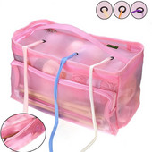 KOKNIT Geantă din plasă de depozitare a firelor pentru 3 găuri Fir de fire Blocare cu fermoar cu orificiu Genți din plasă Container croșetat Geanta portabilă ușoară