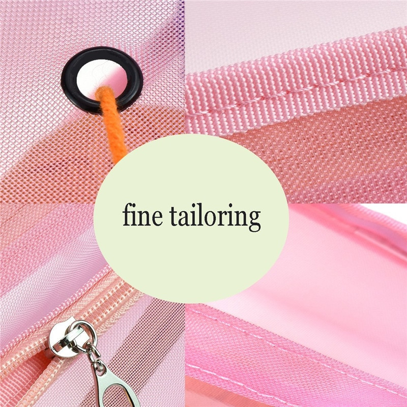 KOKNIT Geantă din plasă de depozitare a firelor pentru 3 găuri Fir de fire Blocare cu fermoar cu orificiu Genți din plasă Container croșetat Geanta portabilă ușoară