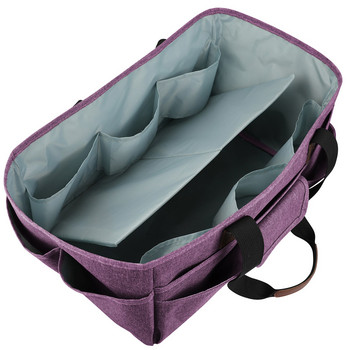 2022 Чанта за съхранение на прежди Чанта за плетене Тоте Чанта лилав цвят Куки за плетене на една кука Waterproff Органайзер Чанта за шевни аксесоари Дамски подарък