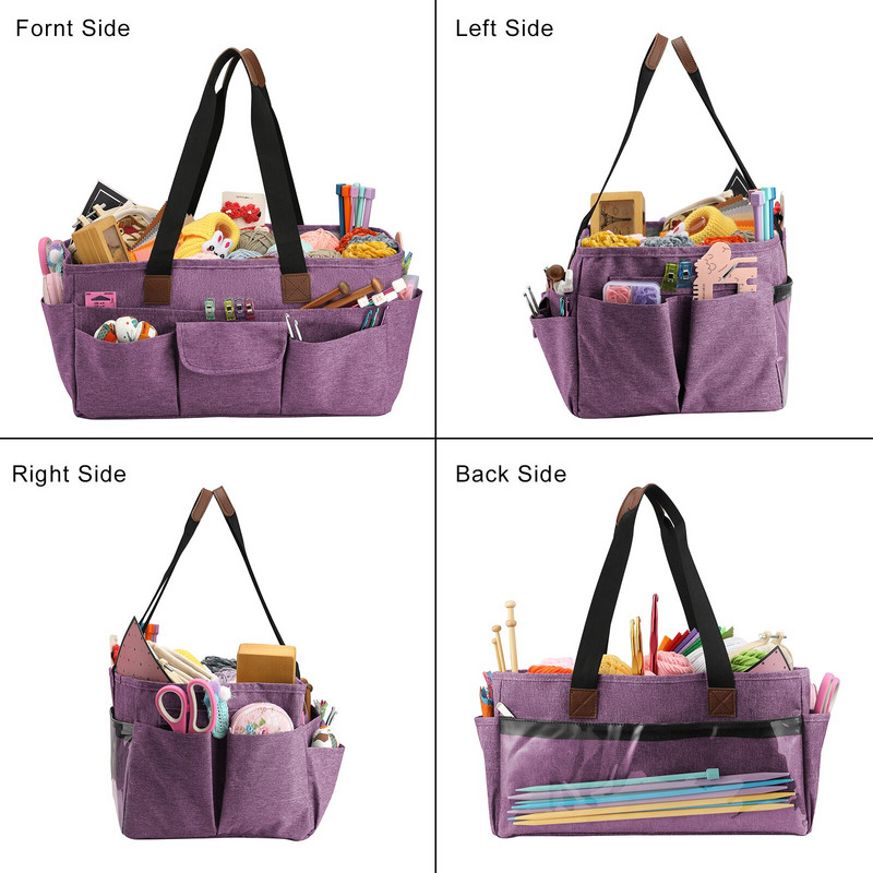 Τσάντα αποθήκευσης νήματος 2022 Πλεκτομηχανή τσάντα μπλούζας Μωβ Χρώμα βελονάκι Waterproff Τσάντα οργάνωσης για αξεσουάρ ραπτικής Γυναικείο δώρο