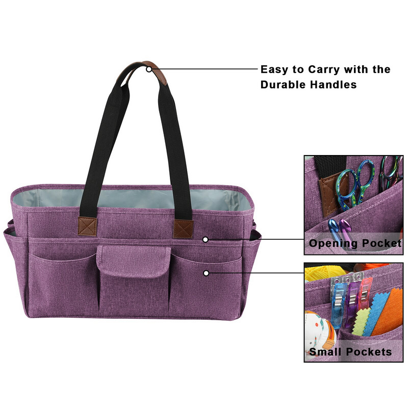 Τσάντα αποθήκευσης νήματος 2022 Πλεκτομηχανή τσάντα μπλούζας Μωβ Χρώμα βελονάκι Waterproff Τσάντα οργάνωσης για αξεσουάρ ραπτικής Γυναικείο δώρο