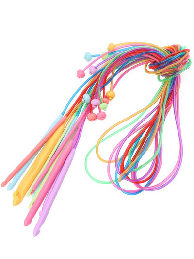 Nonvor 12 buc/set covor afgan tunisian croșetat set tub elastic colorat din plastic 120 cm covor covor țesut ace de tricotat