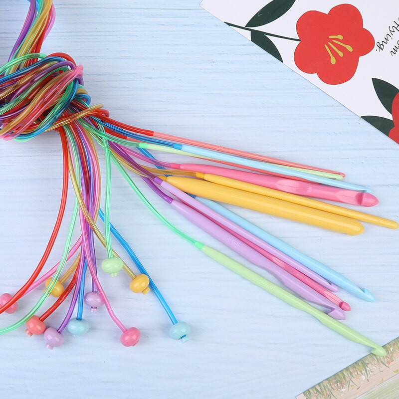 Nonvor 12 buc/set covor afgan tunisian croșetat set tub elastic colorat din plastic 120 cm covor covor țesut ace de tricotat