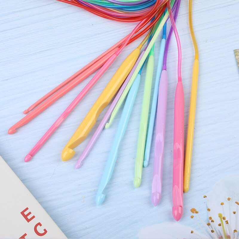 Nonvor 12 buc/set covor afgan tunisian croșetat set tub elastic colorat din plastic 120 cm covor covor țesut ace de tricotat