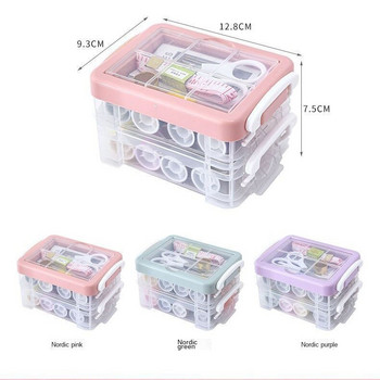 Пластмасов прозрачен шевен конец Кутия за съхранение Занаятчийски макари Контейнер за съхранение Държач Организираща кутия Игли за плетене Аксесоари