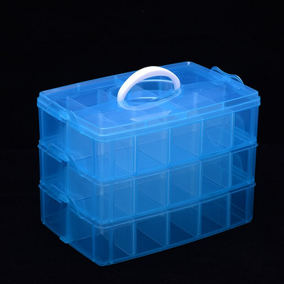 3 kihti 30 kambrit läbipaistev hoiukarp, ehtehelmeste karp