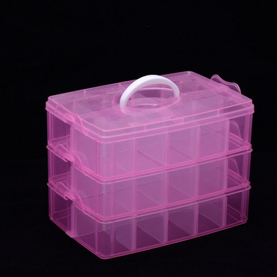 3 kihti 30 kambrit läbipaistev hoiukarp, ehtehelmeste karp