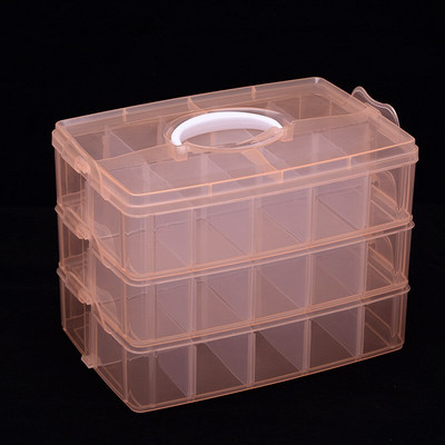 3 kihti 30 kambrit läbipaistev hoiukarp, ehtehelmeste karp